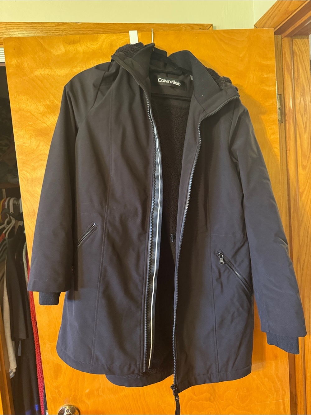 Calvin Klein Men's Black Hooded Puffer Coat